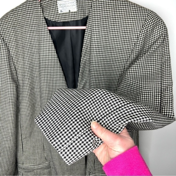 Vintage Pendleton Virgin Wool Herringbone Business Career Button Front Blazer - Picture 6 of 15